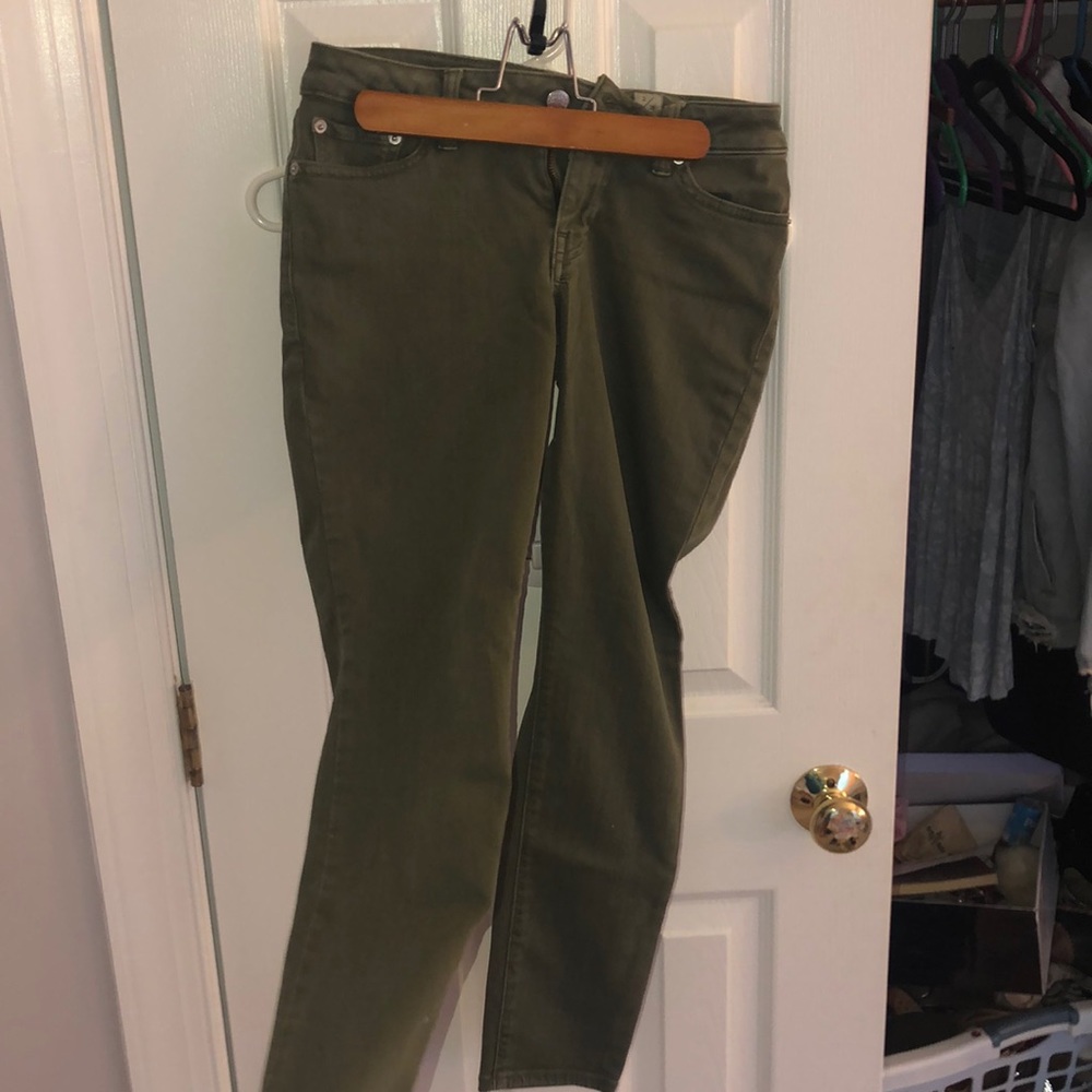 olive skinny jeans